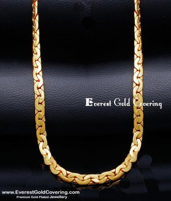 SHN144 - Daily Use Gold Plated Short Neck Chain Design for Men