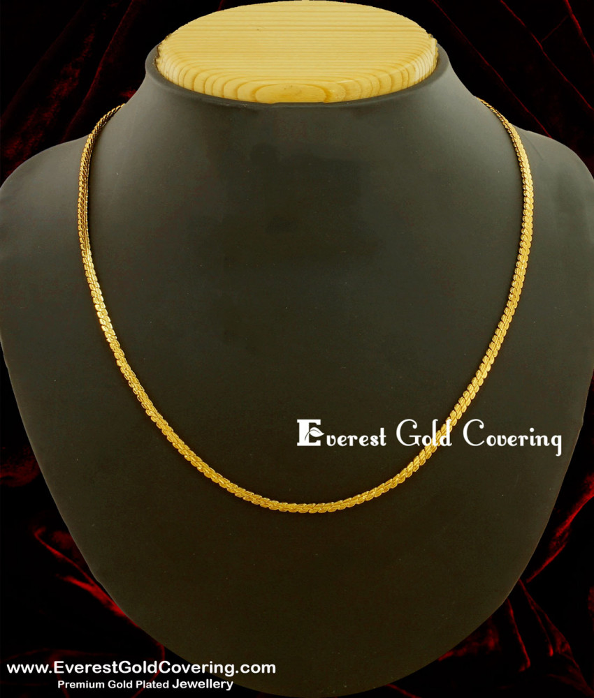 SHN014 - Daily Wear Gold Plated Shiny Cutting Short Chain Design Online