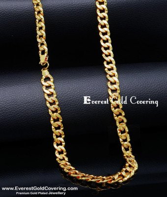 SHN140 - Gold Plated Daily Use Short Gold Chain Design for Men