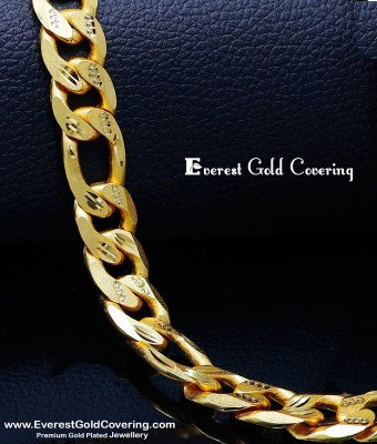 SHN114 - Gold Design Short 2 Gram Gold Plated Chain for Men