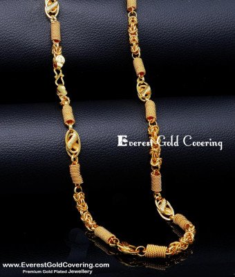 SHN150 - Gold Plated Daily Use Thick Short Gold Chain Design Gents