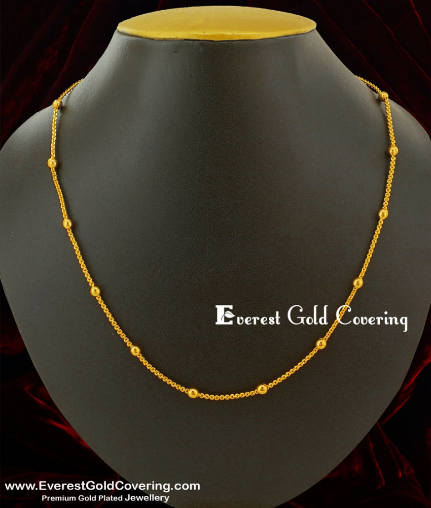 SHN003 – Gold Plated Daily Wear Ball Model Short Chain Design Buy Online