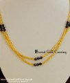 SHN001 - Gold Plated Muslim Karugamani Double Line Wheat Chain with Black Crystal
