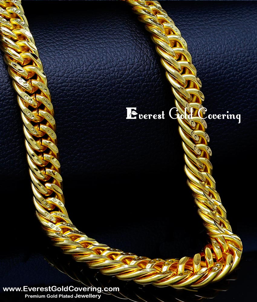 gold plated chain with guarantee, lifetime warranty gold plated chains, lifetime guarantee gold plated jewelry india, 2 gram gold plated chain
