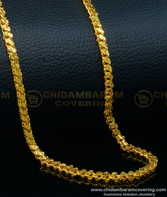 SHN094 - 18 inches Leaf Design One Gram Gold Plated Chain Online