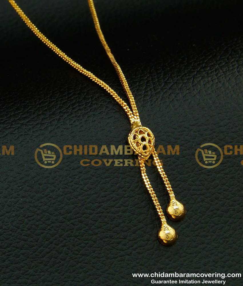 Buy Gold Design Small Pendant Attached Artificial Chain for Girls