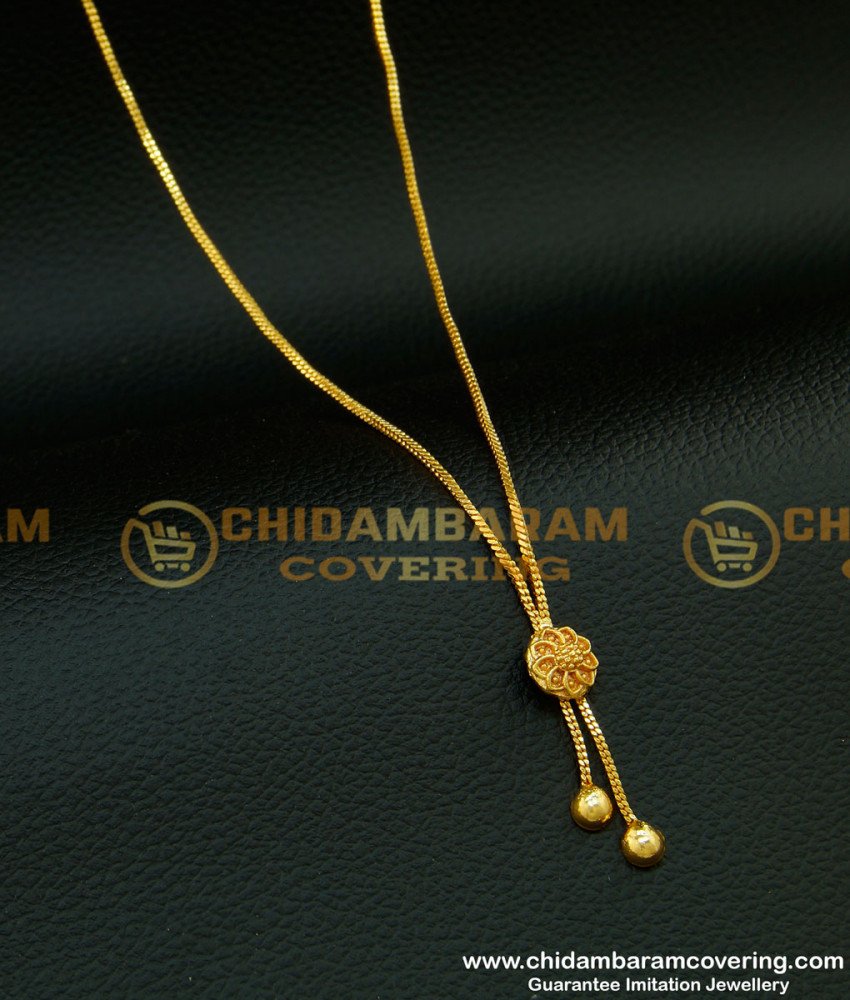 SCHN221 - Latest Small Round Flower Pendant with Small Chain for Teenage Girl
