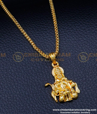 SCHN464 - Gold Short Chain Design with Hanuman Pendant Buy Online