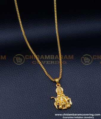 SCHN464 - Gold Short Chain Design with Hanuman Pendant Buy Online