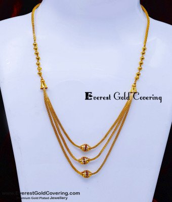 SCHN570 - Latest 3 Layer Stone Pendant Chain Necklace Designs