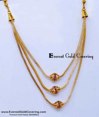 SCHN570 - Latest 3 Layer Stone Pendant Chain Necklace Designs