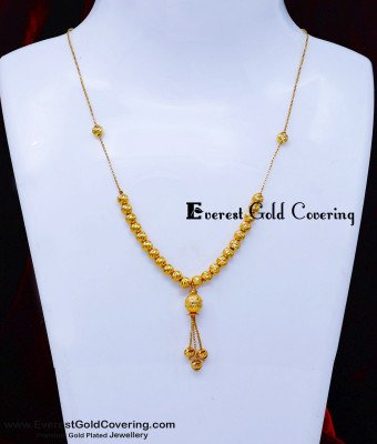 SCHN573 - Gold Plated Light Weight Balls Chain with Pendant