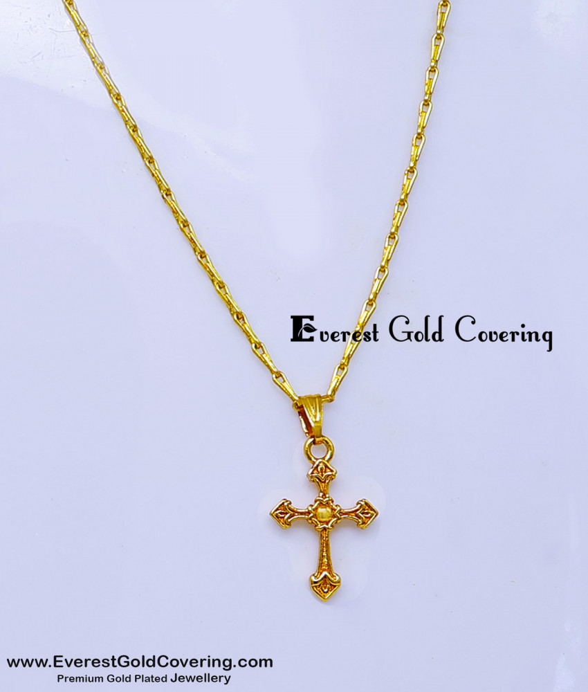 24k gold plated cross pendant