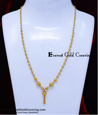SCHN599 - 1 Gram Gold Plated Balls Chain with Pendant Necklace