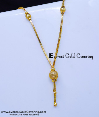 SCHN600 - Simple Daily Wear Balls Chain with Pendant Design