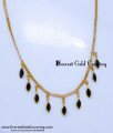 Trendy Gold-Plated Black Hanging Stone Chain Necklace