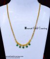 gold chain with green stone