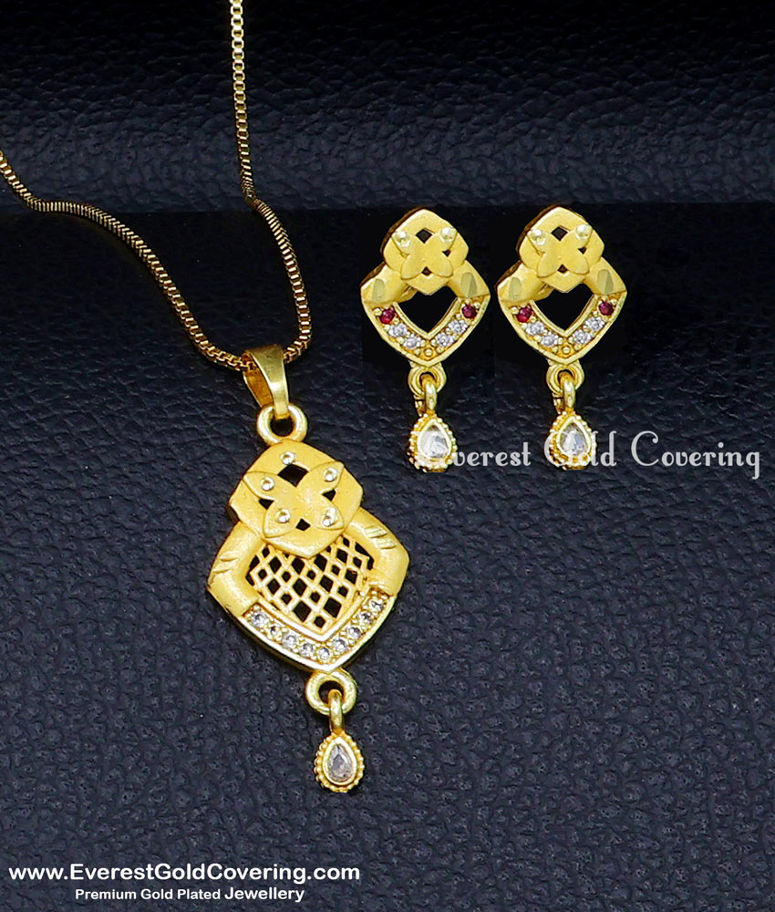 daily wear pendant set gold