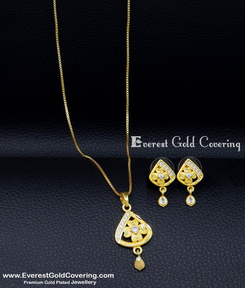 simple gold small pendant sets
