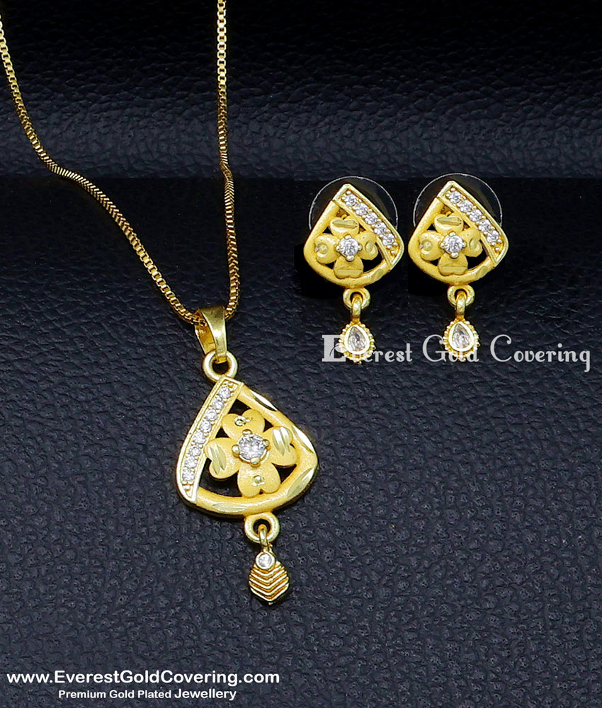 simple gold small pendant sets