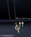 1 gram gold pendant chain set for women