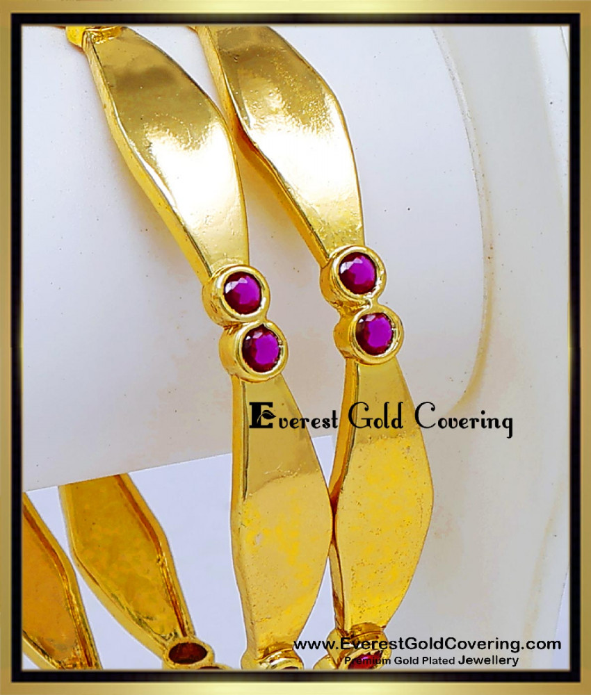light weight gold stone bangles design