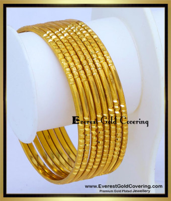 BNG1034 - 2.8 Simple Daily Wear 1 Gram Gold Bangles for Women