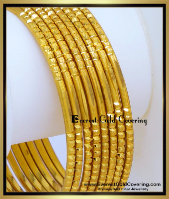 BNG1034 - 2.8 Simple Daily Wear 1 Gram Gold Bangles for Women