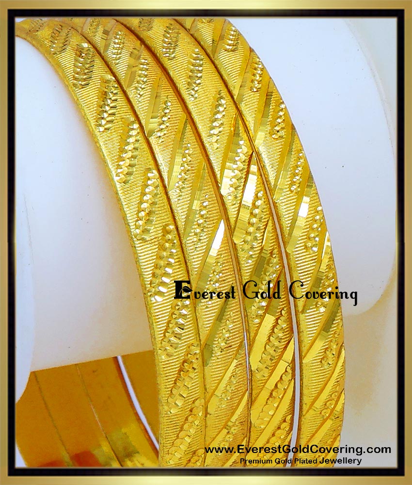 gold plated traditional 4 bangles set