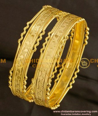BNG091 - 2.4 Size Latest Beautiful One Gram Gold Plated Bangles Buy Online 