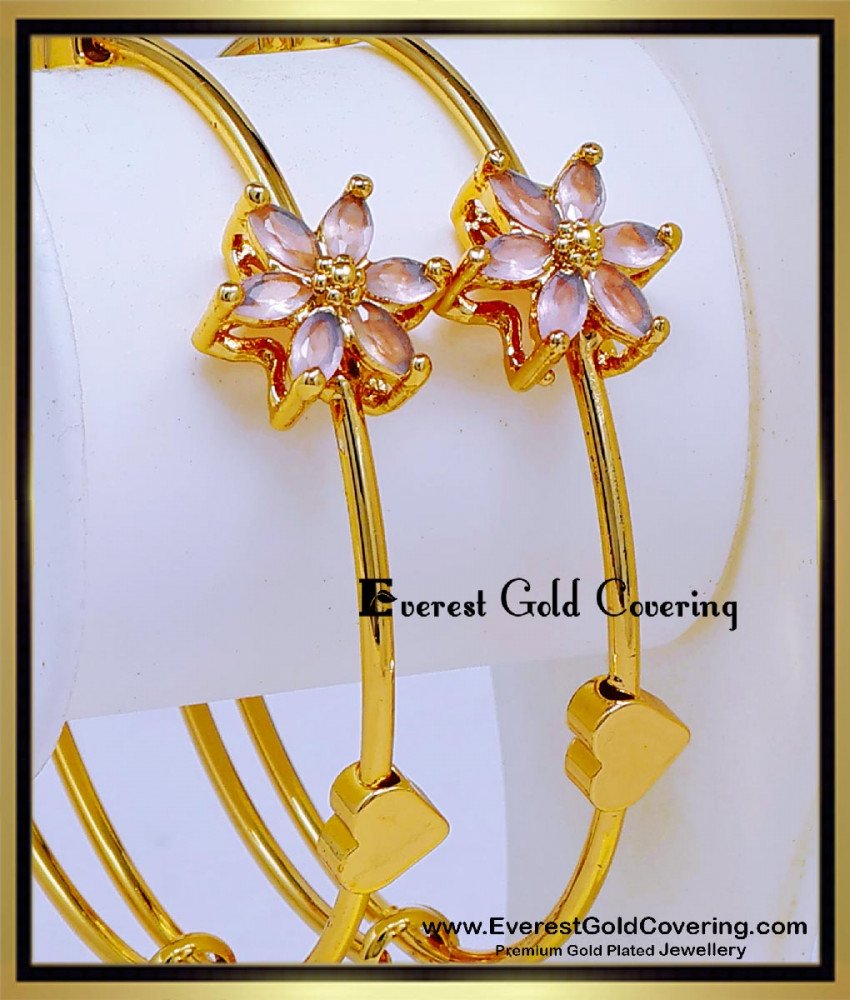 BNG1000 - Modern Trendy Flower Stone Adjustable Bangles for Women
