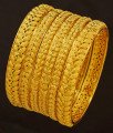 BNG188 - 2.4 Size Latest 6 Piece Bangles Set Bridal Wear Dye Gold Bangles for Wedding 