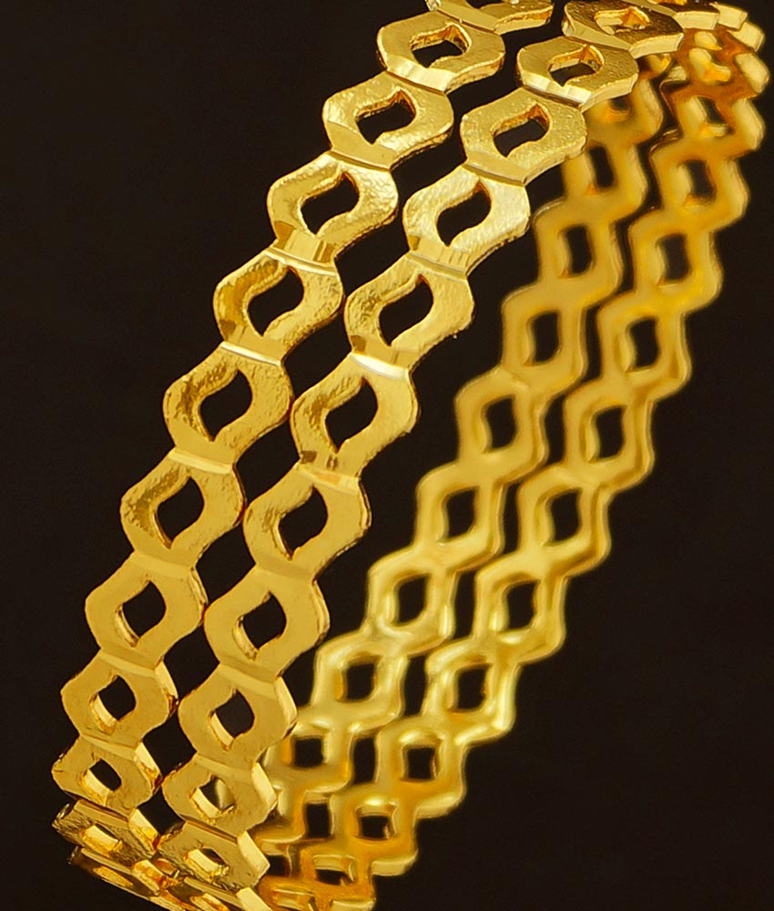 BNG204 - 2.8 Size New Design One Gram Gold Bangles Neli Valayal South Indian Guarantee Bangle Online