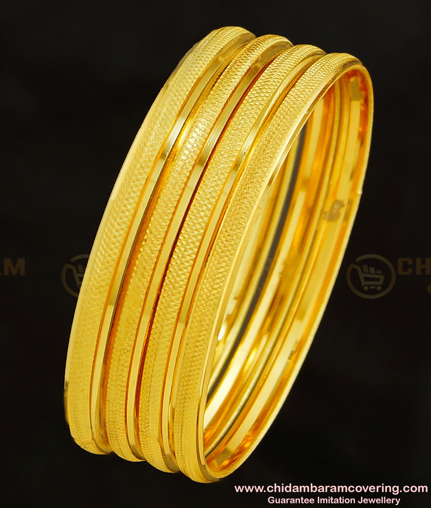 BNG276 - 2.6 Size Light Weight Daily Wear Non Guarantee Plain Bangle Set Of 4 Pieces for Women