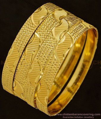BNG350 - 2.8 Size South Indian Traditional Gold Bangles Collection Set Of 4 Bangles Online