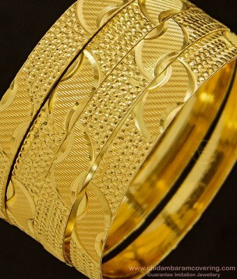 BNG350 - 2.8 Size South Indian Traditional Gold Bangles Collection Set Of 4 Bangles Online