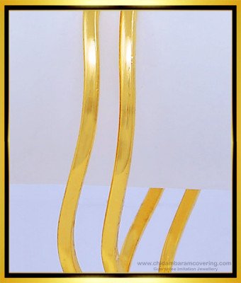 Bng420 - 2.8 Size Latest Impon Thin Bangles Unique Curvy Shape Bangles 1 Gram Gold Jewellery Online 