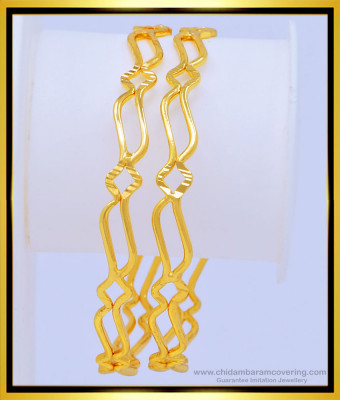 BNG456 - 2.8 Size New Model Real Gold Color One Gram Gold Daily Wear Strong Bangles for Women 
