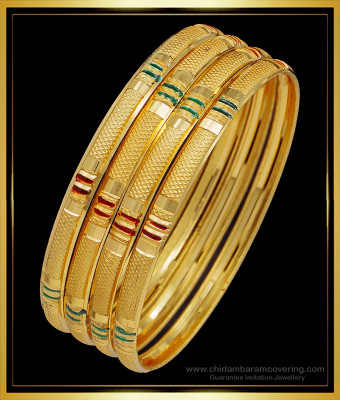 BNG493 - 2.4 Size Buy Light Weight Daily Wear Enamel Bangles Set for Women