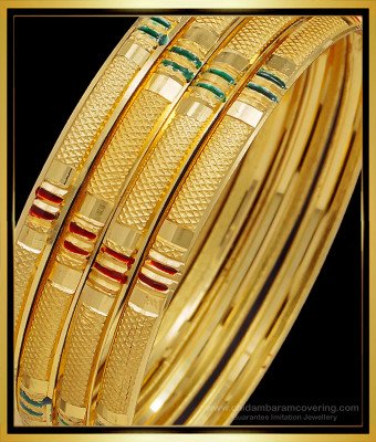 BNG493 - 2.4 Size Buy Light Weight Daily Wear Enamel Bangles Set for Women