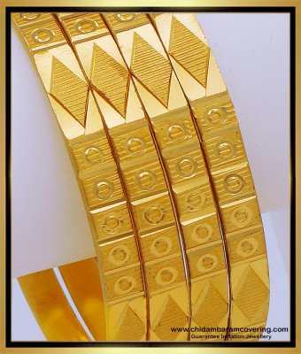 BNG623 - 2.8 Size Attractive Diamond Cut Gold Bangles Design Daily Use Bangles for Women