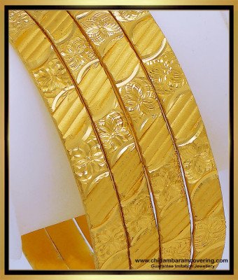BNG632 - 2.8 Size South Indian 1 Gram Gold Plated Bangles Online Shopping 