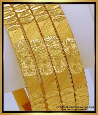 BNG633 - 2.8 Size Latest Model Gold Plated Imitation Bangles Buy Online