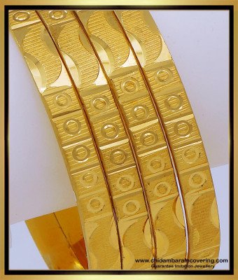 BNG634 - 2.8 Size Latest Light Weight Gold Bangles Designs with Price Online