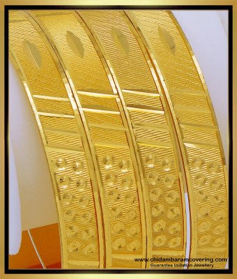BNG635 - 2.8 Size Traditional Gold Look South Indian Bridal Bangles Set