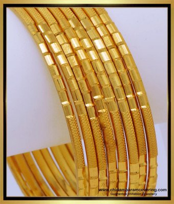 BNG672 - 2.8 Size Attractive Daily Wear Plain 1 Gram Gold Bangles Online