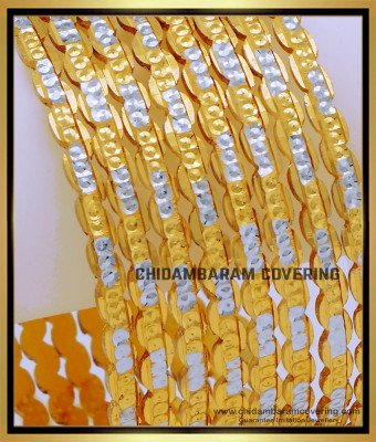BNG674 - 2.6 Size First Quality Rhodium Polish Gold Bangles Set