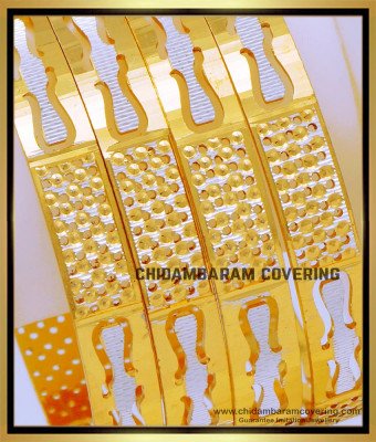 BNG680 - 2.6 Size New Modern Dubai White Gold Bangles Online 
