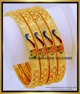BNG711 - 2.4 Size Beautiful Peacock Design One Gram Gold Online 