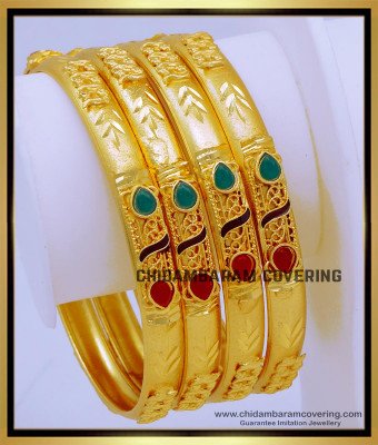 BNG713 - 2.6 Size Gold Look Forming Gold Bangles Set for Women